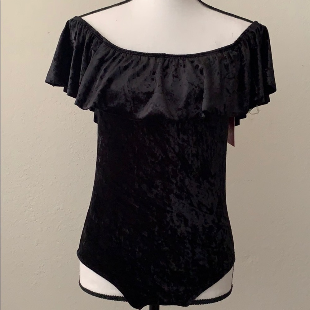 Velvet Off The Shoulder Bodysuit